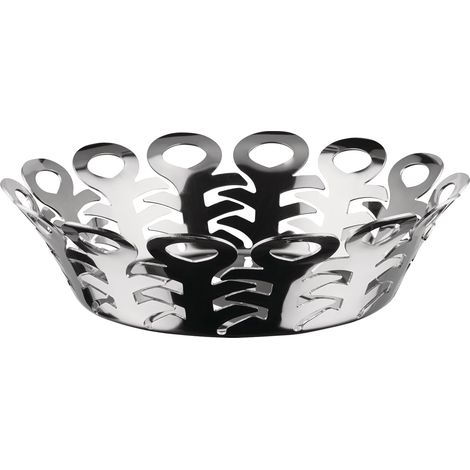 Alessi Vimini BM21/21 - Cestino Traforato di Design, in Acciaio Inossidabile 18/10, Diamento 22 cm, Acciaio (1/4)