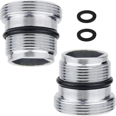 Adaptateur robinet M18,5 mâle vers M22 mâle - Connecteur filetage laiton pour aérateur et filtre à eau - 2 pièces