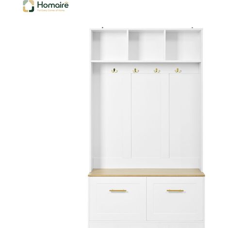 Garderobenständer aus MDF weiß 105 x 40 x 180 cm HOMAIRE (1/5)
