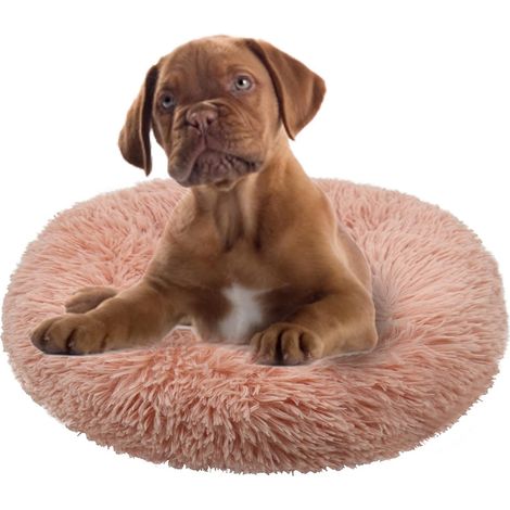 MINKUROW Cama Para Mascotas Para Gatos Y Perros Cama Redonda Para Perros De Felpa Cama Para Gatos Reutilizable (40 Cm, Color Crema) (1/5)