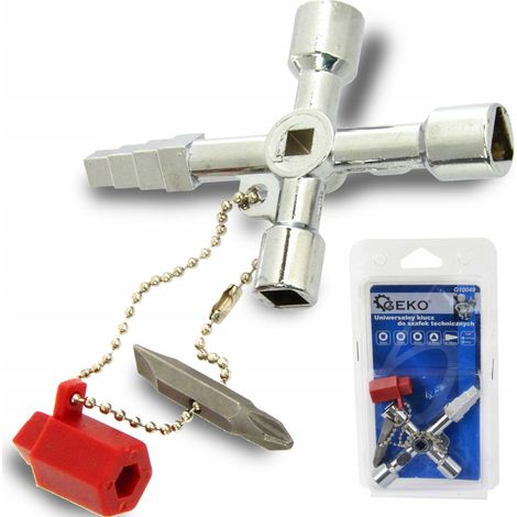 GEKO G10049 4 VOIES MULTI-USAGES CLÉ POUR ARMOIRES, ARGENT GEKOG10049