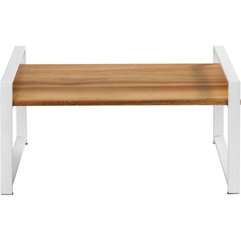 Wenko – Étagère à épices compacte en métal et bois d'acacia – Dimensions 40x20x20 cm – Pieds antidérapants pour stabilité – Pour cuisine et bureau (1/5)