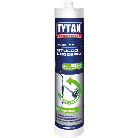 Tytan Stucco leggero acrilico in cartuccia Bianco verniciabile per Fessure crepe 300 ml (1/4)