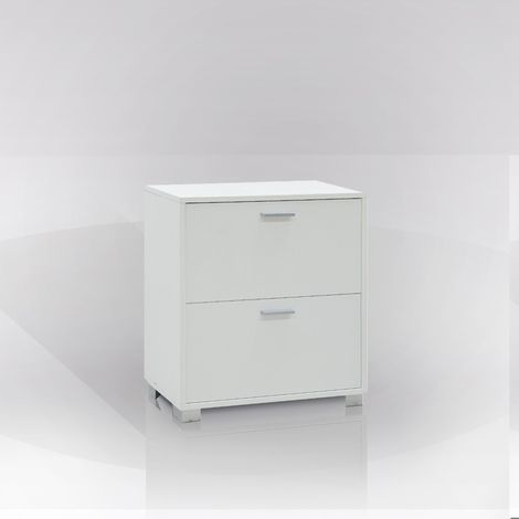 scarpiera bianco fiammato con 2 ante, 70x29x82 cm (1/5)