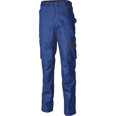Pantalon de travail 100% coton multipoche Coverguard COMMANDER Bleu Royal / Gris Foncé XXL. (1/2)