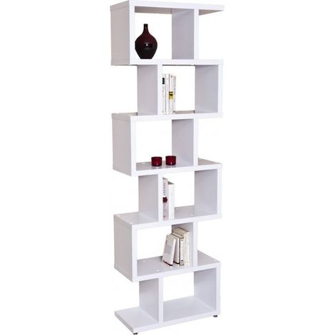 TOPKIT | Étagère Zig Zag Florida 6360 | Étagères de salon | Séparateur de pièce |Étagères décoratives | Blanc
