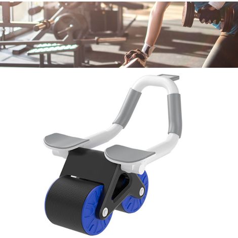 Roue abdominale double ronde antidérapante et silencieuse, équipement de fitness pour la maison, bleue (1/5)