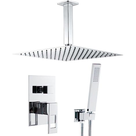 Ensemble de douche encastré au plafond TELMO chromé Ø 20cm