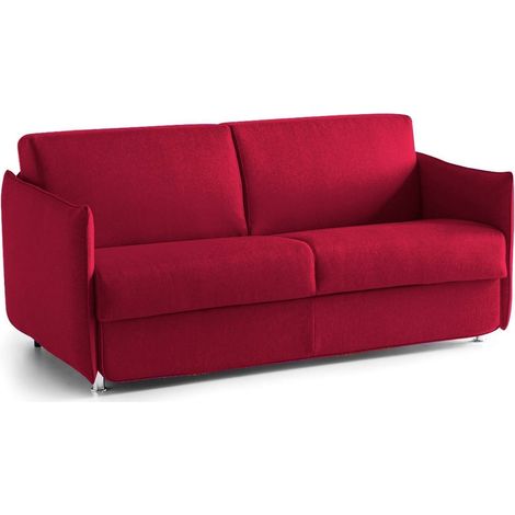 Schlafsofa 3-Sitzer Gravere, Abnehmbar, Stauraum Made in Italy, Waschbar, 200x95 cm Rot