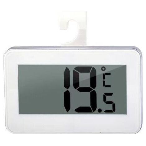 Termómetro digital para refrigerador, termómetro impermeable para freezer con gancho, pantalla LCD fácil de leer, ideal para hogar y oficina (-20 a 60 °C), blanco (1/4)