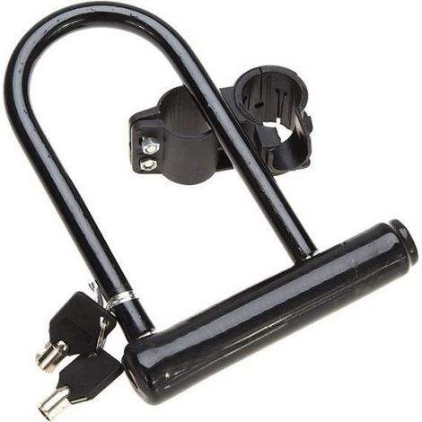 U Serrure Antivol Vélo Moto Sécurité Cadenas Support Acier Scooter Noir Lock (1/3)