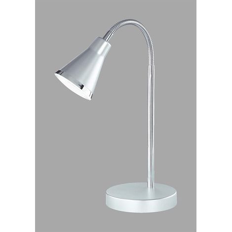 Moderne flexible LED Schreibtischleuchte ARRAS 1 flammig Kunststoff in silber (1/5)