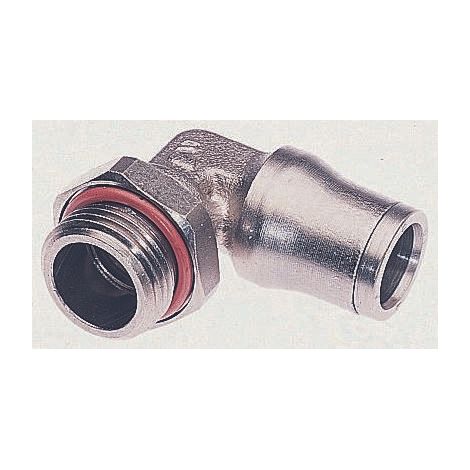 Adaptateur fileté coudé Legris LF3600 vers Enfichable, 12 mm G 3/8 Mâle ( Prix pour Paquet de 2 )