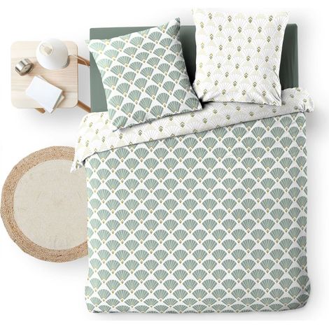 Housse de couette 240 x 220 cm + 2 taies – Microfibre imprimée DIANE – Réversible