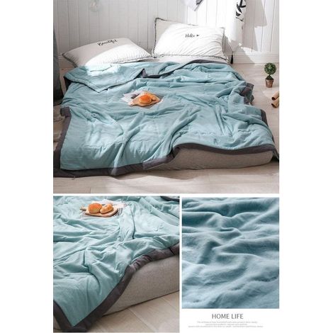 Ganzjahres-Bettdecke – 140 x 200 cm – Baumwollmischung – Weich und bequem – Warm – Maschinenwaschbar, Grün (1/5)