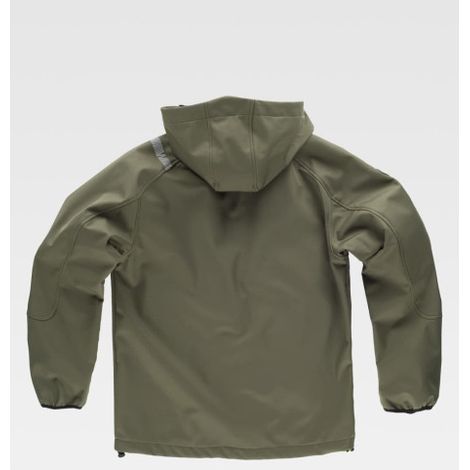 Chaqueta térmica Workshell con detalles reflectantes S9499 WORKTEAM 3XL Verde caza / Amarillo flúor
