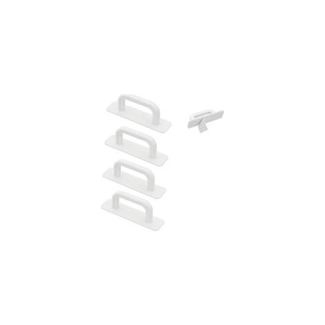 4 Pièces Poignées de Porte, 10 x 2.5 cm Blanches Adhésives Poignée de Porte de Balcon Poignée de Porte de Terrasse Extérieure, Poignées Autocollantes pour Armoires de Cuisine Penderie