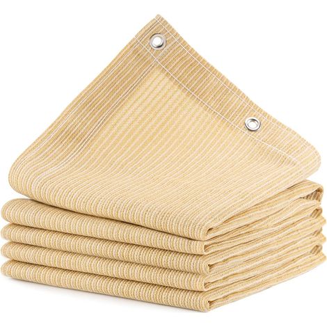 Voile d'ombrage 2x4 mètres, résistante aux UV et aux intempéries, facile à installer avec des cordes.