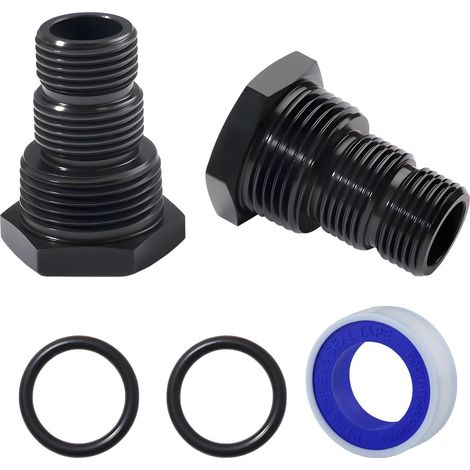 2PCS Oil Filter Adapter Thread Adapter 1/2-28 Female to 3/4-16 13/16-16 3/4 NPT Male Hose Reducer Fuel Line Fitting Connector with O-Ring and Tape for Oil Coolers Fuel Tanks and Pumps (1/4)