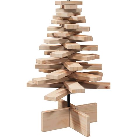 Arbre de Noël Sapin de Noël en bois pour décoration 60 cm bois massif de pin (1/5)