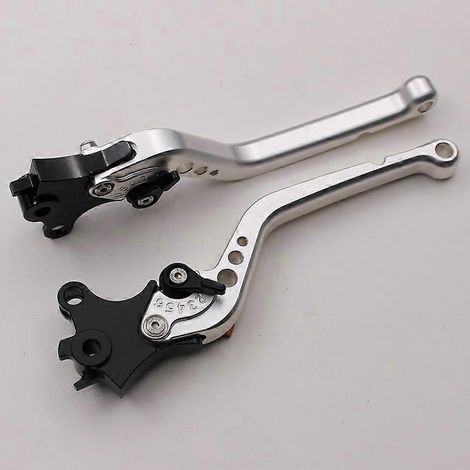 Convient aux motos BMW R1200GS, klaxon de frein et d'embrayage réglable modifié, accessoires de poignée en alliage d'aluminium (poignée longue argentée) (1/5)