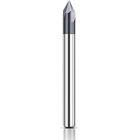 Fraise à chanfreiner 3 mm VHM 3 flûtes en V 60 degrés CNC Fraise à queue avec revêtement TiAlN pour machines-outils et chanfreinage (1/5)