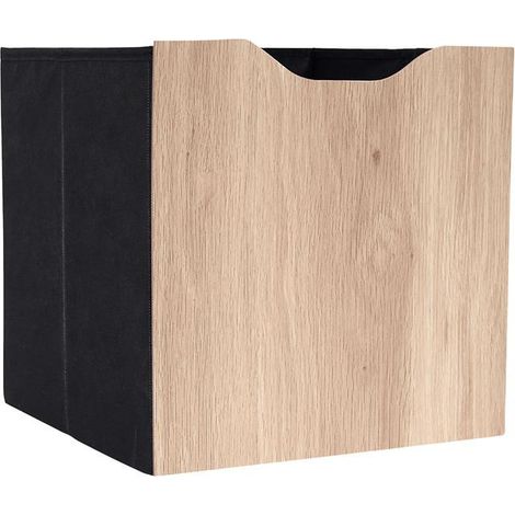 Boîte de Rangement Effet Bois "Pietra" 30cm Beige