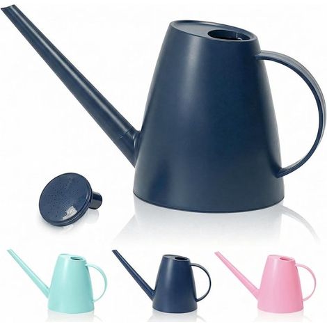 Regadera para plantas de interior - Jarra pequeña para regar plantas - Diseño de boquilla larga - 1,8 litros - Azul oscuro (1/5)