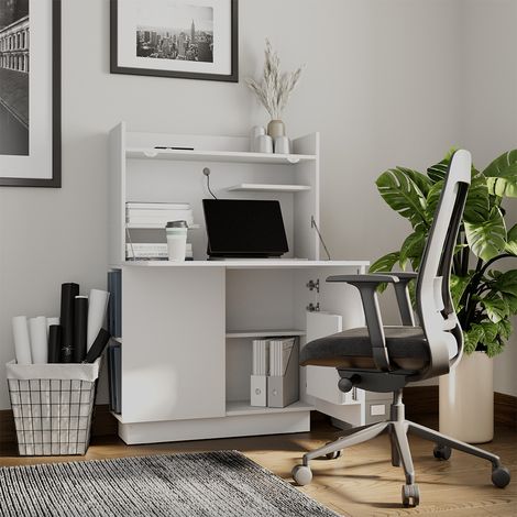 Escritorio secretario Alena, Blanco, 85 x 27 cm, Vicco (1/5)