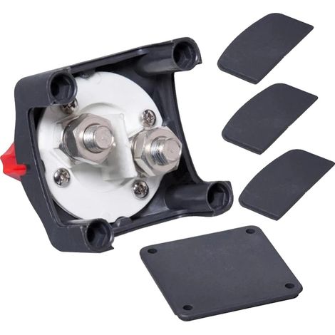 Interruptor de desconexión de batería, corriente máxima de 300 A, compatibilidad de 12-48 V, color negro. (1/2)