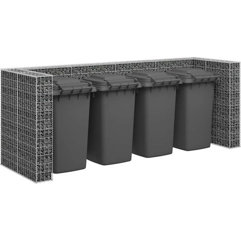 vidaXL Muro de gaviones para contenedor de basura acero 320x100x120 cm (1/4)