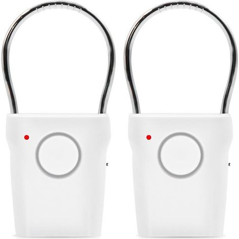 Türgriffalarm, 2er-Pack 120 dB Elektronischer Fenster- und Türsensor für Hotel- und Reisesicherheit, Weiß. (1/5)