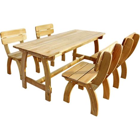 Set da Pranzo da Giardino 5 pz in Legno di Pino Impregnato vidaXL (1/5)