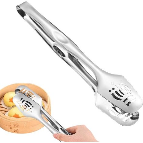 Pinze da cucina professionali in acciaio inox da 30 cm per pasta, insalate, pane, barbecue e buffet. (1/5)