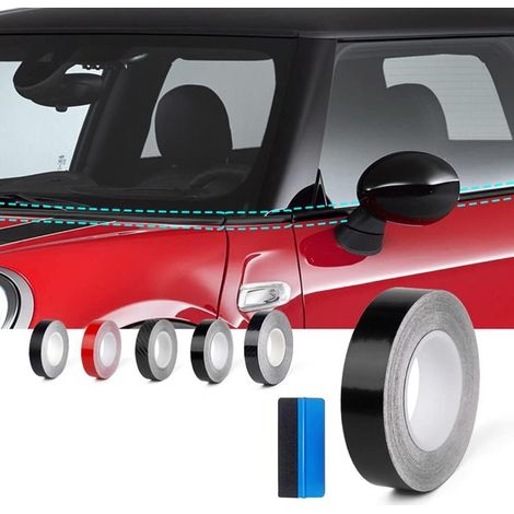 Vinyl film for window and door trim of Mini Cooper R53 R55 R56 R60 R61 F54 F55 F56 F60 (Glossy Black, 1.7 cm x 900 cm) (1/5)