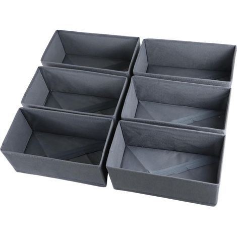 Lot de 6 organiseurs de garde-robe, tiroirs, système de rangement pliable en tissu, organisateur de tiroir, organisateur de placard, organisateur de sous-vêtements, organisateur de (1/5)