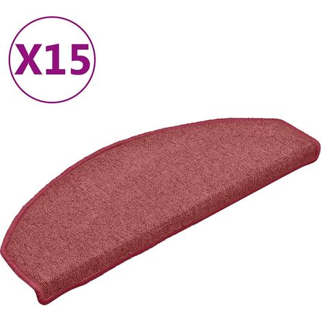 Tappetini per scale 15 pz 65x24x4 cm Bordeaux Semicircolari Grandi vidaXL