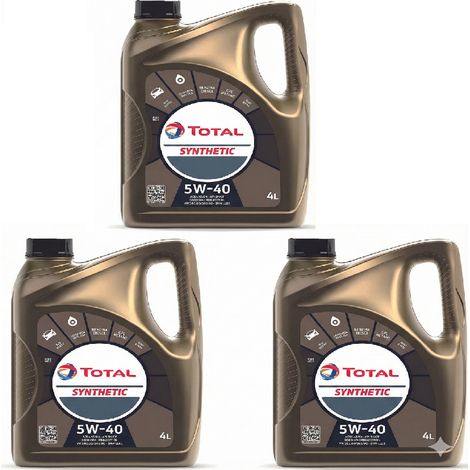 Kit 12 Litri Olio Motore Total Synthetic 5W-40 Lubrificante Auto Tecnologia Sintetica Benzina Diesel GPL Metano Alta Protezione