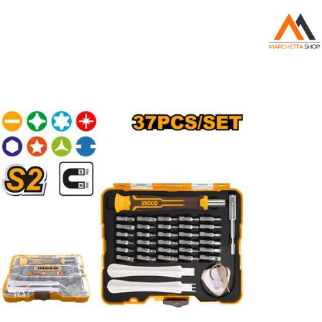 SET 37PZ CACCIAVITI DI PRECISIONE C/BIT MAGNETICI