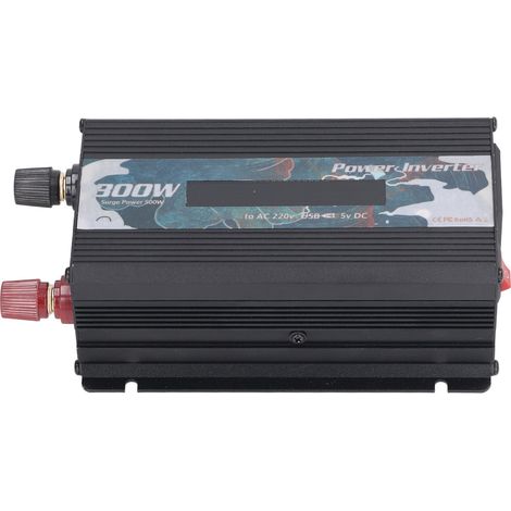 Kfz-Wechselrichter 300 W DC auf AC 220 V Sinus-Solarwandler 2,0 A USB LCD-Display zum Laden Schwarz DC 12 V (1/5)