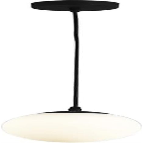 Lustre rétro nordique en verre blanc mat avec ampoule LED tricolore (noir et blanc) (1/5)