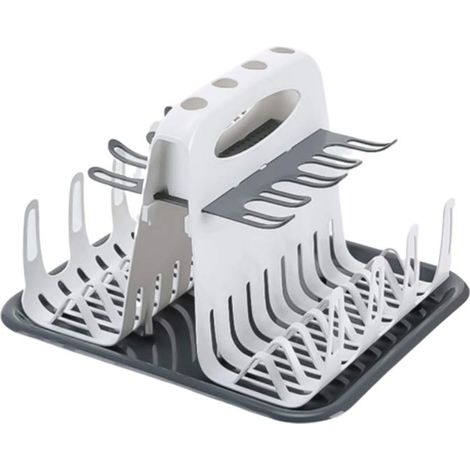 Égouttoir à biberons avec plateau de récupération, support de séchage pour verres et gourdes, accessoire de puériculture pratique (1/5)
