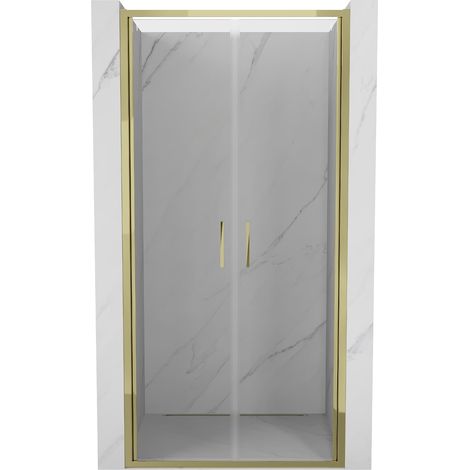 Mexen Exo portes de douche doubles battantes 120 cm, transparentes, dorées - 814-120-000-50-00 (1/5)