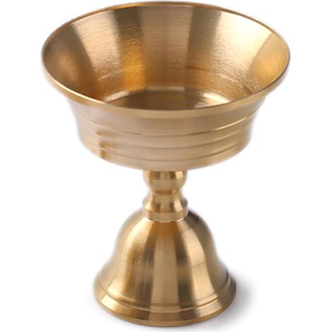 Porte-lampe à beurre en laiton pour bougie chauffe-plat, lampe à huile tibétaine, fournitures d'autels bouddhistes, décorations de table, décoration de table à manger (1/5)
