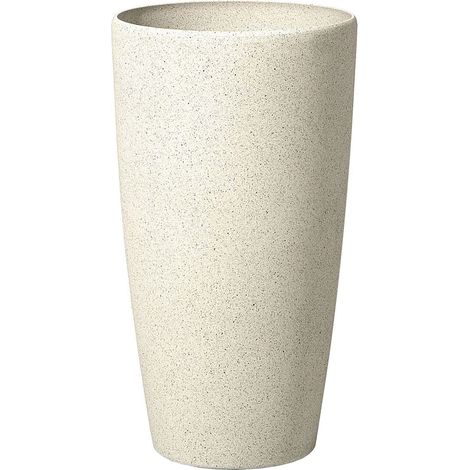 Plant Pot Beige Stone Tall Flower Planter 58 x ø 31 cm Modern Minimalistic Outdoor Indoor Decor Accessories ABDERA
