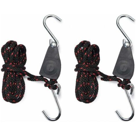 Sangles Cliquet 1/4 pouces Rope Ratchet Pour Lampe de Coissance 2 pièces Corde de Crochet Réglable Epaisseur de la corde 6mm Roue en métal intégrée 2,4m de corde (1/5)