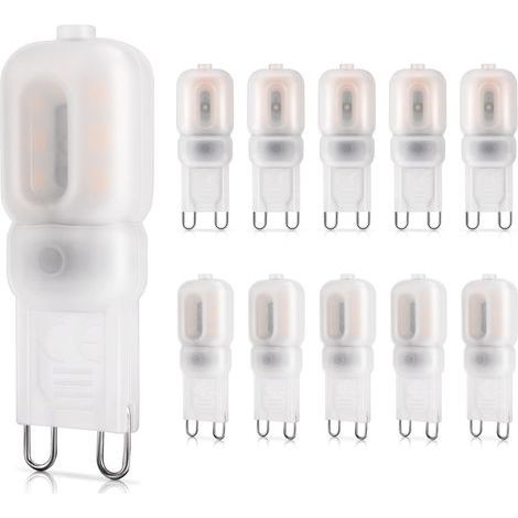 Ampoule LED G9 2W, équivalent à une ampoule halogène 20W, 200 lm, lumière blanc chaud 2700K, non dimmable, 220-240V, lot de 10- (1/5)