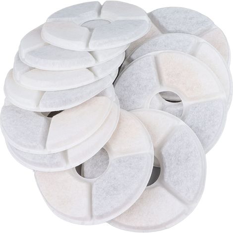 Lot de 12 filtres de rechange pour fontaine à eau électrique pour chats et chiens (puce filtrante incluse). (1/5)