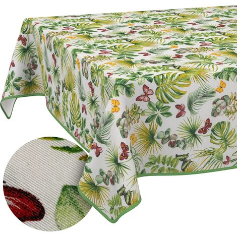 Nappe enduite Papillons Feuilles Brise avec Ourlet 100x140 cm (1/5)