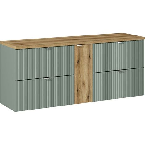 Mobile bagno senza lavabo Jade verde e marrone 140cm (1/5)